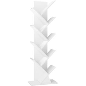 VASAGLE CUSTOS Collezione - Libreria ad Albero, Scaffale da Pavimento Moderno Autoportante, per Camera da Letto, Soggiorno, Studio, 20 x 38 x 115,2 cm, Bianco Nuvola LBC609WB01