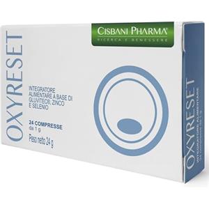 CISBANI PHARMA Glutatione Integratore Antiossidante - potenziato con Vitamina C, Vite Rossa, Zinco e Selenio - Oxyreset