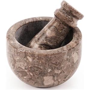 Marble Range Set di mortaio e pestello da 2,5 pollici, trita-aglio fatto a mano e ciotola per macinare, mini mortaio e pestello per cucina, macina-erbe e spezie