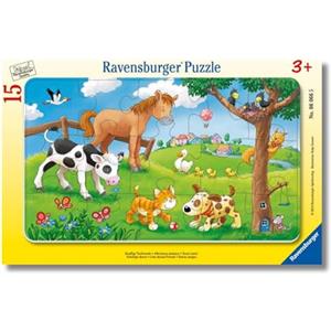 Ravensburger - Puzzle Bambini 3 Anni | Terneri Amici | Puzzle 15 Pezzi Bambini | Frame Puzzle 25x14,50cm | Giochi Bambini 3 Anni | Regalo Bambina 3 Anni E Bambino