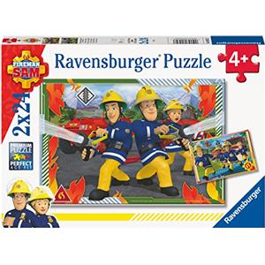 Ravensburger - Puzzle 2x24 Pezzi Fireman Sam | Puzzle Bambini 4 Anni O Più | 26x18 Cm | Regalo Bambino 4 Anni | Gioco Educativo E Stimolante | Idea Regalo | 2 Inclusi