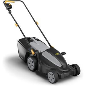 Alpina AL1 38 E Tagliaerba Elettrico, 1400 W, 38 cm - Sacco 40 l, Regolazione Centralizzata 6 Posizioni - Ideale per Giardini fino a 600 m²