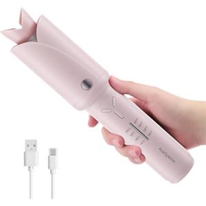 AraSyleon Arricciacapelli Automatico Senza Fili 32mm- Per Capelli Lunghi e Corti, Ceramica Tormalina, 2 * 2600mAh, USB-C, 4 Temperatura (140-200°C), 350g, Arricciacapelli Automatico da Viaggio