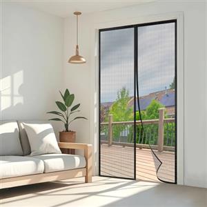 Wzlxcxxy Zanzariera Magnetica 75x210cm | Zanzariera Porta Finestra, Anti-Insetti, Chiusura Automatica - Nero