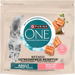 PURINA ONE Salmone Grain Free Crocchette per Gatti Adulto - 1,1 kg, Ricco di Proteine e Nutrienti Bilanciati