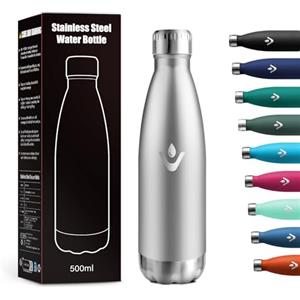 KollyKolla Borraccia Termica 500ml, Bottiglia Antigoccia, Bottiglia Termica Senza BPA, Doppia Parete Isolata, Borraccia Acciaio Inox, Borraccia Termica Riutilizzabile per Bambini, Ragazzi, Palestra, Viaggio
