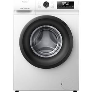 Hisense WF1Q1041BW - Lavatrice, classe A, 10 kg, 1400 giri/min, altezza 84,5 cm x larghezza 59,5 cm, colore bianco, funzione vapore 99,9%, lavaggio rapido +, lavaggio automatico, finitura differita,