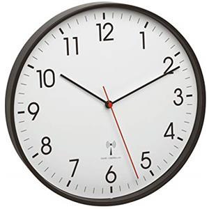 TFA Dostmann Orologio da parete analogico radiocomandato 60.3537.01 con struttura in metallo, plastica, nero