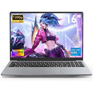 FUNYET Laptop da 16 pollici, 16 GB RAM 512GB SSD PC Portatil, 2026 Nuovo Computer Portatile Win11, processore N95 Laptop PC, 1920 x 1200 FHD, Tastiera Retroilluminata Notebook, 46,2 WH