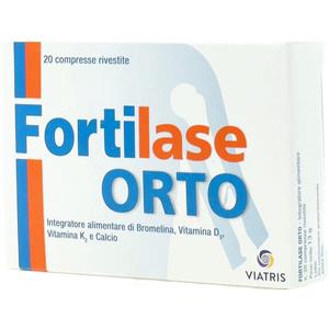 MEDA PHARMA Fortilase ORTO - Integratore alimentare con Bromelina, Vitamina D3, Vitamina K2 e Calcio - 20 Compresse