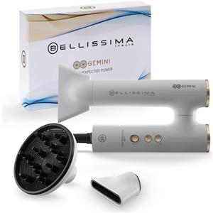 Bellissima Asciugacapelli Bellissima Gemini, ultraleggero, compatto, manico rotante, motore digitale, flusso d'aria ultra potente, ionizzatore, 2 concentratori + diffusore, 3 velocità + 3 temperature N