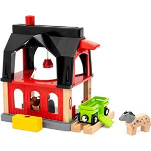 BRIO World - Stalla per Animali, Accessorio Pista Trenino, Set Costruzioni in Legno, Compatibile con Tutti i Prodotti BRIO, Giocattolo per Bambini 3+ Anni