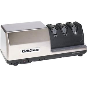 Chef's Choice Affilacoltelli Elettrico Modello 2100 - Affilatura Rapida in 3 Fasi per Coltelli Dritti e Seghettati