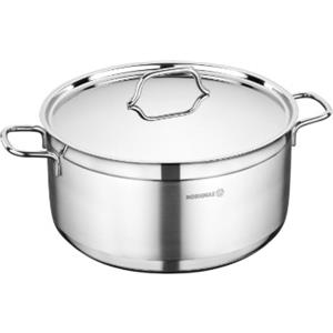 Korkmaz Pentola Alfa in Acciaio Inox 20 cm - Capacità 3,5 l con Coperchio e Base Solar