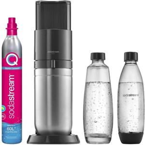 Sodastream Macchina per soda DUO, 2 bottiglie incluse, Nero metallizzato - SodaSt