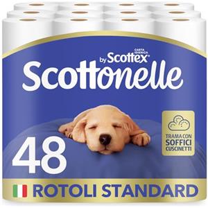 Scottonelle Carta Igienica, Morbida e Resistente, Dermatologicamente testata, 48 Rotoli
