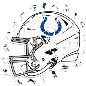 Iconic Puzzles - Casco Indianapolis Colts, Puzzle di Legno con licenza ufficiale NFL, 100% sostenibile, regalo per adulti e bambini, taglia L, 500 Pcs