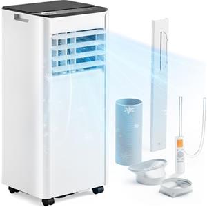 EUHOMY Condizionatore portatile 9000BTU 2,6kW(con telecomando), Climatizzatore Portatile 4-in-1 | condizionatore canalizzabile | Funzionamento silenzioso | Display LED | Copertura di 25 ㎡ | 24h-Timer