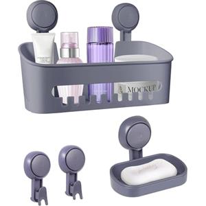 Uten Mensola Doccia con Ventosa, Portaoggetti Bagno Muro, Mensola Doccia Senza Foratura, Può Sopportare 10 kg, Mensola Bagno con Ventosa per Doccia Bagno Cucina, Per Doccia Accessori Shampoo Balsamo