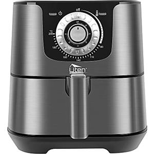 Uten Friggitrice ad Aria Calda 5,5 Litri, Uten Air Fryer XXL, Ricette PDF, Alloggiamento Placcato in Acciaio Inossidabile, 1700W, PFOA e BPA Free