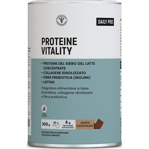 Unifarco DailyPro Proteine Vitality Gusto Cioccolato 300g - Integratore con Proteine, Collagene e Fibra Prebiotica