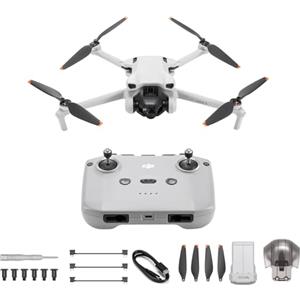 DJI Mini 3 - Mini drone con fotocamera leggero e pieghevole con video in 4K HDR, autonomia di 38 minuti, Riprese verticali native e funzioni intelligenti, C0 (Mini 3)