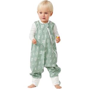 Duomiaomiao Sacco nanna per Bambini con Piedi, 1.0 Tog - Ideale per Primavera ed Estate, Utilizzabile Tutto l'Anno, 100% Cotone, Con Aperture per Gambe per Bambini