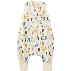 Duomiaomiao Sacco nanna estivo, sacco a pelo con piedi 0,5 tog, sottile sacco a pelo estivo con piedi, 100% cotone sacco bambini estate 2-3 anni