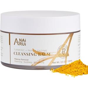 ANAI RUI ANAiRUi Balsamo detergente con papaya di curcuma, struccante per la pulizia del viso, peeling, riduzione delle macchie scure, acne, pelle liscia, detergente per la pelle, 3,5 OZ