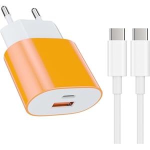 Samneer Caricabatterie rapido da 25W con cavo di ricarica rapida da 1,8 m Compatibile con:iPad,iPhone17,16,15 Pro/Max Potenza intelligente:25W/20W/18W/12W/10W/5W Ricarica i dispositivi in tutta sicurezza