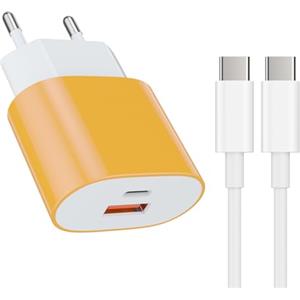 Samneer Caricabatterie rapido da 25W con cavo di ricarica rapida da 1,8 m Compatibile con:iPad,iPhone17,16,15 Pro/Max Potenza intelligente:25W/20W/18W/12W/10W/5W Ricarica i dispositivi in tutta sicurezza