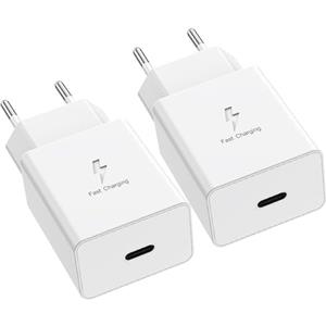 Mijun 2-Pack Caricabatterie USB C per Samsung Galaxy S23 S22 S21 S20 FE S10e S10 S9 S8, Z Fold3,Z Flip3 5G, Note9 e Serie A, USBC Presa Type C Alimentatore Caricabatterie Carica Adattatore Spinotto Muro