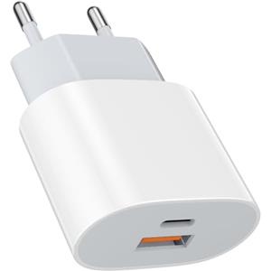 Samneer Alimentatore di ricarica rapida da 25W (Bianco)Compatibile con:iPad,iPhone 17,16,15,14 Pro/Max Potenza intelligente: 25W/20W/18W/12W/10W/5W Ricarica i dispositivi in tutta sicurezza tramite porte USB