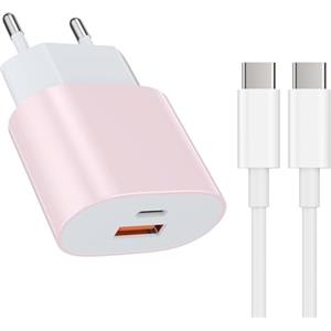 Samneer Caricabatterie rapido da 25W con cavo di ricarica rapida da 1,8 m Compatibile con:iPad,iPhone17,16,15 Pro/Max Potenza intelligente:25W/20W/18W/12W/10W/5W Ricarica i dispositivi in tutta sicurezza