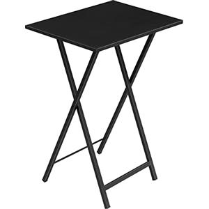 HOOBRO Tavolino, Tavolini per Spuntini, Pieghevoli Tavolo, Accanto al Divano, Stile Industriale, per Spazio Stretto, Struttura Stabile, Montaggio Facile, Nero EBK15BZ01