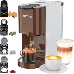 KOTLIE Macchina da caffè 4 in 1 per NES/DG/caffè/ESE (44 mm), 19 bar, 800 ml