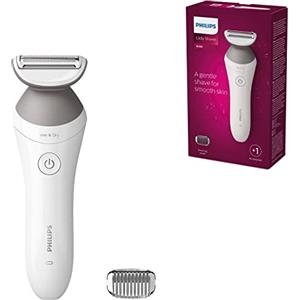 PHILIPS Lady Shaver Series 6000 BRL126/00 - Rasoio senza fili, con uso a secco e bagnato, colore: Bianco