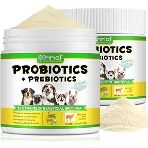 Onznoz Probiotico In Polvere Per Cani - Ricco Di Prebiotici - 12 Ceppi Di Batteri Benefici, Favorisce Una Digestione Sana, Equilibra La Flora Intestinale, Rafforza Il Sistema Immunitario 120g