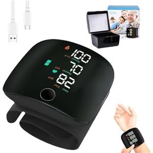 ClaShop Misuratore Pressione LCD Digitale da Polso con Touch Screen LED, Monitor Automatico della Pressione Sanguigna con Assistenza Vocale e Doppia Memoria