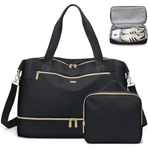 VNINE Borsone da Viaggio Donna,Bagaglio a Mano Borsa da Viaggio con Scomparto per le Scarpe, Grande Borsa Parto Ospedale Mamma Nascita, Impermeabile Borsa Piscina Sportiva, Travel Weekender Gym Bag