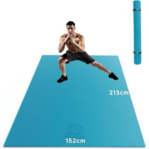 HAPBEAR Tappetino da yoga extra grande, 213 cm x 152 cm x 8 mm, antiscivolo, in PVC, per ginnastica, fitness, adatto alle scarpe