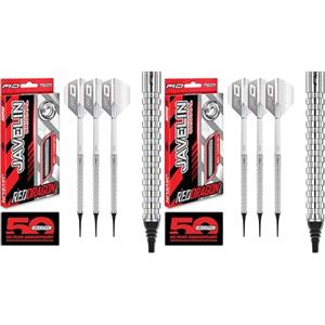 RED DRAGON Javelin Original 18g Softip - Set di Freccette in tungsteno con Alette e steli (Confezione da 2)