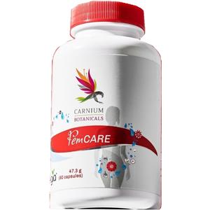 CARNIUM BOTANICALS FemCARE - Integratore Alimentare per Donne con Polvere Omegia, Frutto di Noni e Kacip Fatimah - 90 Capsule Vegane