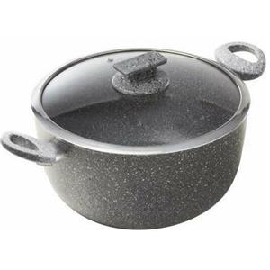 Accademia Mugnano Casseruola Antiaderente Regina di Pietra 26 cm con Coperchio in Vetro