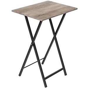 HOOBRO Tavolino, Tavolini per Spuntini, Pieghevoli Tavolo, Accanto al Divano, Stile Industriale, per Spazio Stretto, Struttura Stabile, Montaggio Facile, Greige e Nero EBG15BZ01