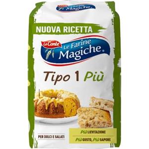 Lo Conte Le Farine Magiche Tipo 1 Più - Farina di Grano Tenero con Pasta Madre Essiccata - Ideale per Dolci, Pane, Pizza e Focacce - Alta Lievitazione e Gusto Intenso - Confezione da 1kg