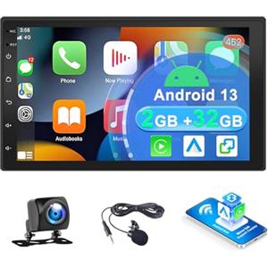 Loddery 2+32G Android 13 Autoradio Stereo per Ford Fiesta MK5 2005-2008 con Carplay Android Auto, 7 pollici Touch Screen Radio Lettore Multimediale con navigazione GPS Mirror Link FM RDS SWC Schermo diviso