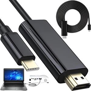 Retoo Cavo da USB-C a HDMI, 2 m, 4K 30 Hz, HDMI 2.0 | 1080p 60Hz, USB-C 3.1, Plug & Play, 3D, 10,2 Gbps, 48 bit, PVC, schermato, per TV e monitor