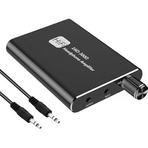 Panlouting Amplificatore per Cuffie con Batteria Integrata, Amplificatore Audio Portatile, Connessione AUX 3,5mm per Smartphone Tablet Lettore Musicale MP3