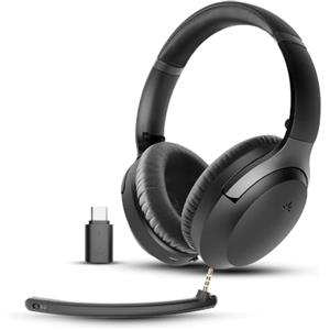 Avantalk Aria Pro 3 - Cuffie Bluetooth con Microfono Antirumore Staccabile per Lavoro - latenza 20 ms, Doppia Connessione (PC + Telefono), Dongle USB-C Wireless - per Gaming su PS5, Riunioni e Musica